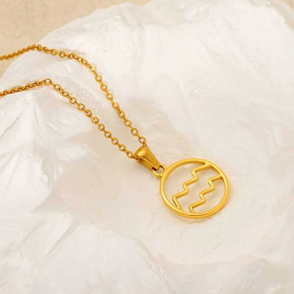 Fashion Titanium Steel Necklace Twelve Constellation