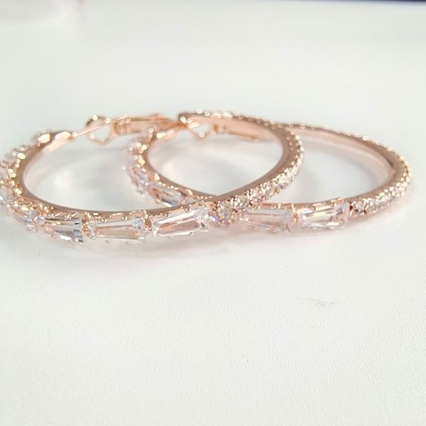 Simplicity And Exaggeration Big Circle Zircon Copper Earrings
