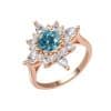 18K Gold Plating Beautiful Diamond Flower Ring