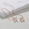Cross Border Jewelry Personality Copper Micro Set Zircon Butterfly Ear Bone Clip Super Long Personality Tassel Ear Line Earrings