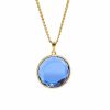 Titanium Steel Round Crystal Pendant Women's Necklace