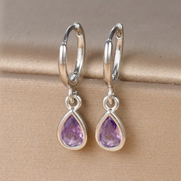 Geometric Drop-shaped Zircon Earrings