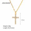 Stainless Steel Cross Shelf Necklace Natural Stone Clavicle Chain