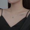 S925 Sterling Silver Camellia Inlaid Zirconium Necklace Temperament Light Luxury