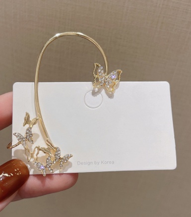 S925 Silver Needle Butterfly Micro-set Zircon Earrings