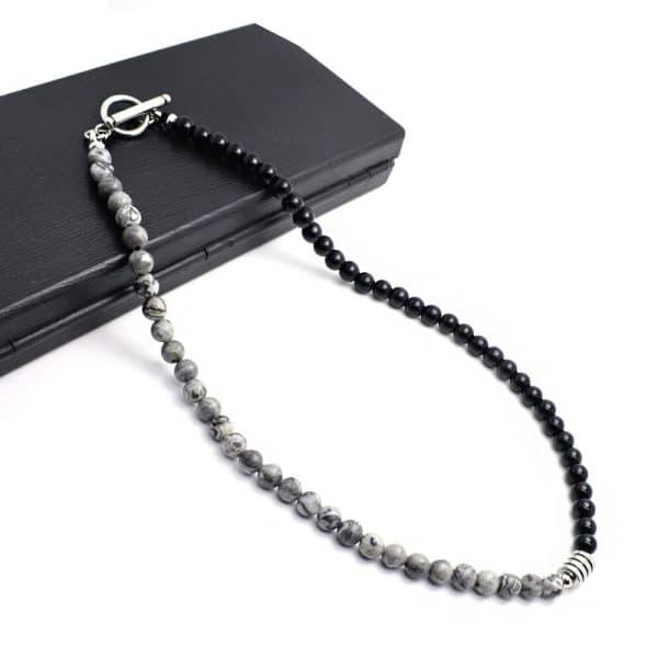 Stainless steel natural stone necklace
