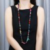 Colorful Natural Agate Crystal String Beads Long