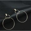 Simple size circle combination geometric earrings
