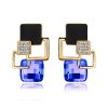 Classic crystal geometric square jewelry set