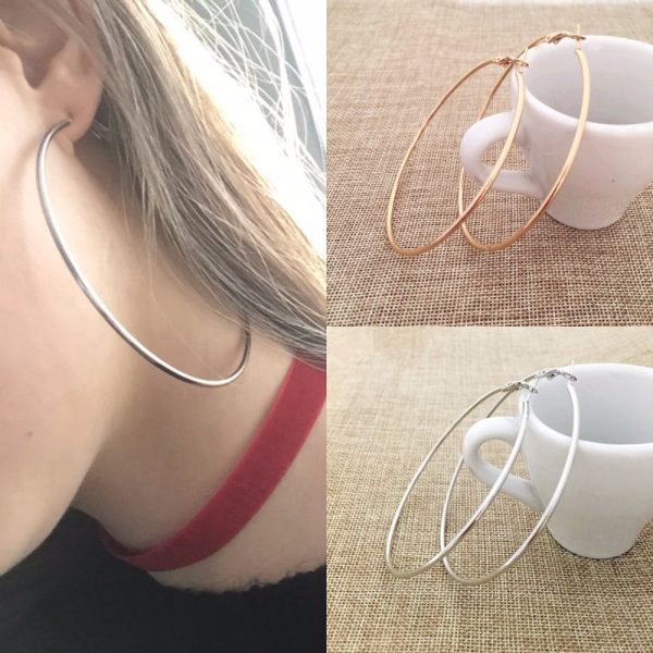 Big Circle Metal Exaggerated Circle Earrings Circle Geometry Earrings
