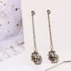 Women's water drop silver earrings