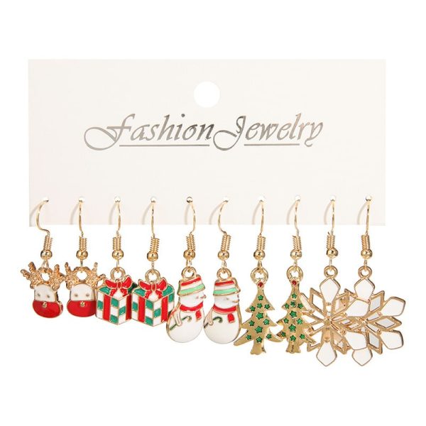 Christmas Earrings 5 Pair Set Holiday
