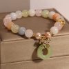 Jade Morgan Stone Mori Style High Sense Peace Buckle Bracelet