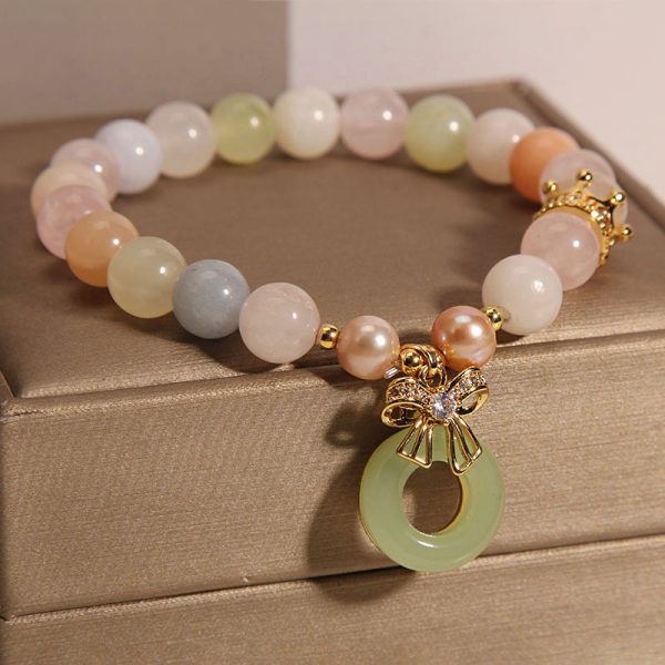 Jade Morgan Stone Mori Style High Sense Peace Buckle Bracelet