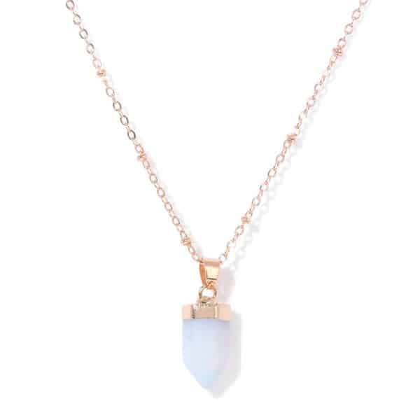 Natural Stone Pendant Necklace Women