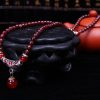 Wine Red Crystal Bracelet With Red Agate Spacer Beads