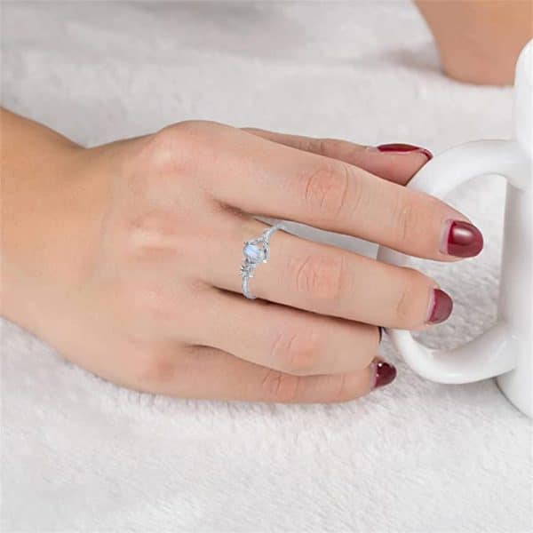Natural Moonlight Stone Ring Feminine