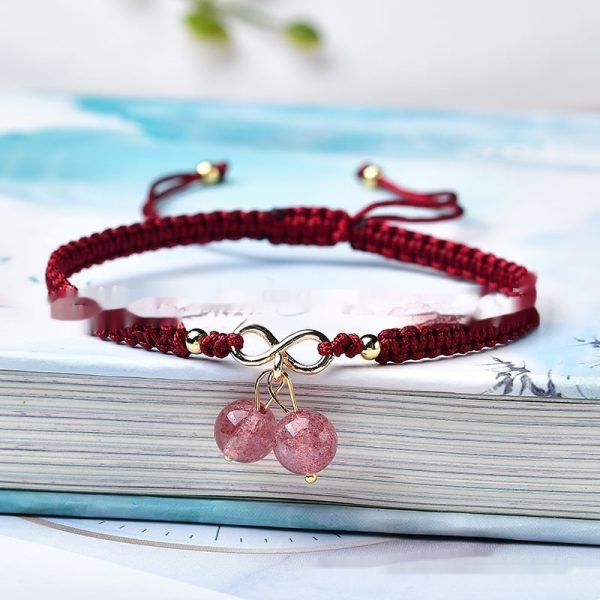 Natural Strawberry Quartz Cherry Bracelet For Women