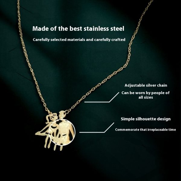 Fashion Stainless Steel 18K Gold Men And Women Couple Ins Style Necklace
