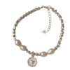 925 Silver Heart-shaped Broken Silver Pearl Bracelet