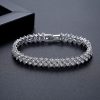 Copper Inlaid Zircon Crystal Bracelet Fashion Simple