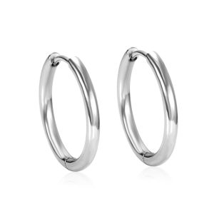 Simple fashion circle stainless steel earrings