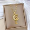Moon Tassel Light Luxury Temperament Gorgeous Full Diamond Necklace