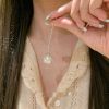 French Zircon Net Bag Pearl Pendant Necklace