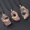 Oversized Gilding Crystal Stone Pendant Multicolor Crystal Stone Irregular Necklace Accessories