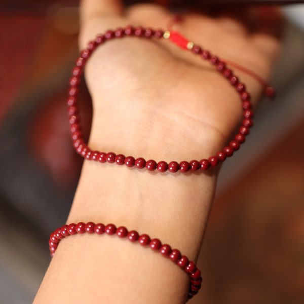Natural Raw Ore Cinnabar Bracelet