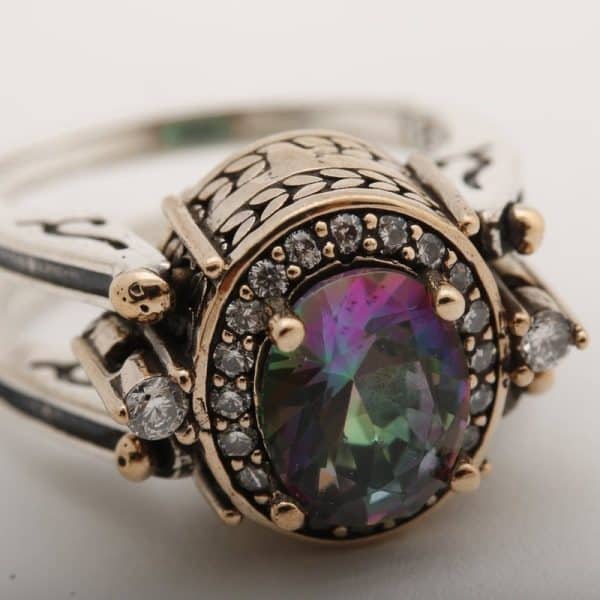 925 Silver Bi-color Ring Exquisite Fashion
