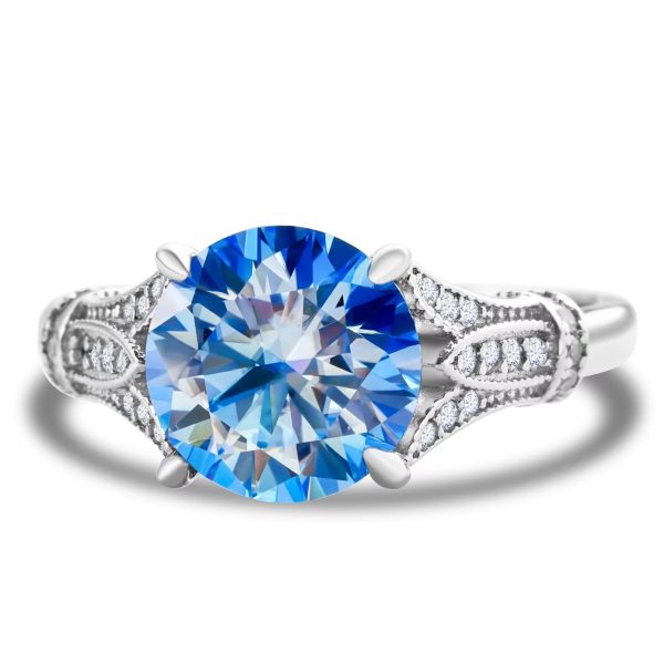 925 Silver 3 Karat Moissanite Row Diamond Ring Female