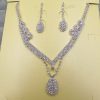 Europe And The United States Foreign Trade   Drill Water Drop Shape Bridal Necklace, Earrings Set Wedding Jewelry Wedding Accessories Wholesale