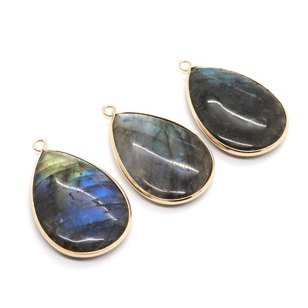 Natural Stone Black Sparkling Stone Pendant 26x40mm