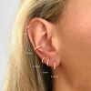 Trendy Circle Zircon Perforated Stud Earrings
