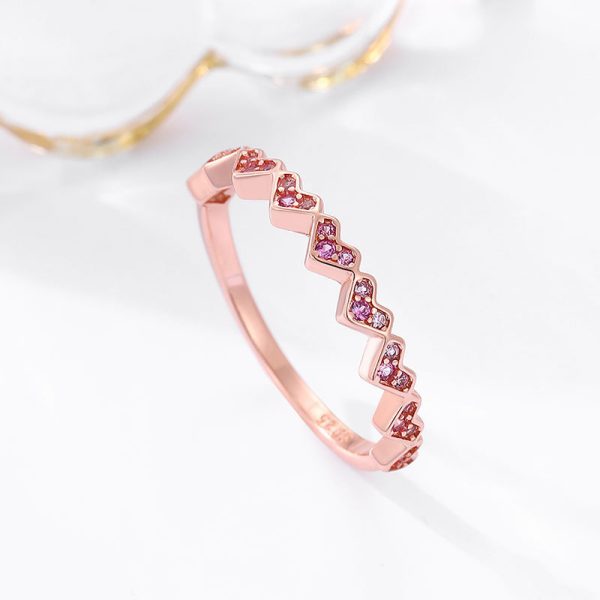 S925 Sterling Silver Ring Female Loving Heart Zircon