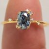 Fashion Gold Plated Ornament Inlaid Green Zircon Ring