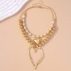Creative Personality Heart Love Heart Beaded Necklace Suit