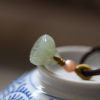 Natural Hetian Jade Necklace Short Lotus Safety Buckle Pendant Simple
