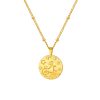 Stainless Steel Bead Necklace Twelve Constellation Embossed Round Necklace For Women
