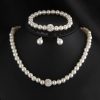 The new bride sweater chain necklace jewelry suite all-match diamond pearl necklace earrings bracelet set