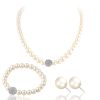 The new bride sweater chain necklace jewelry suite all-match diamond pearl necklace earrings bracelet set