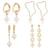 Ladies European And American Pearl Earrings Set Of 4