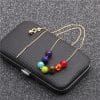 8mm Beaded Stone Pendant Necklace