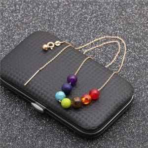 8mm Beaded Stone Pendant Necklace