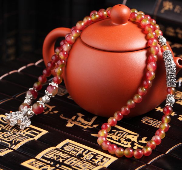 Natural Watermelon Crystal Bracelet Chinese Knot