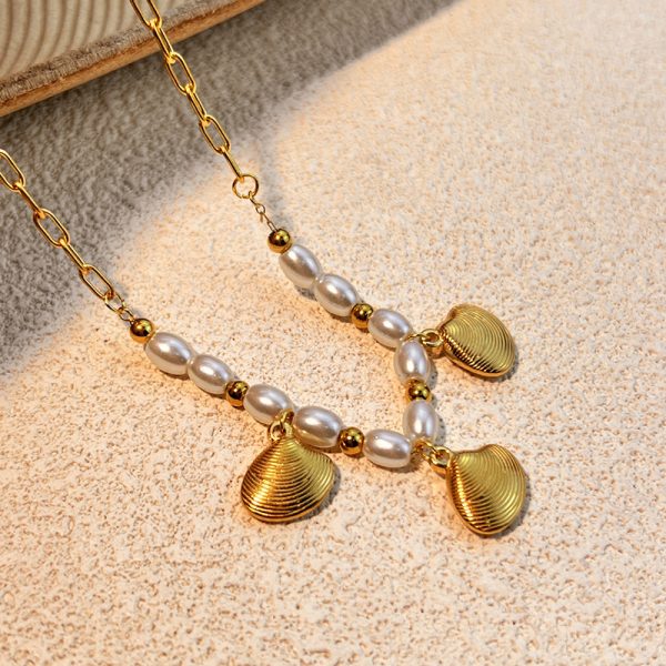 35a16196-e316-4ad3-952d-72d40919d97b.jpg Ocean Series Starfish Pearl Scallop Pendant Clavicle Chain Female