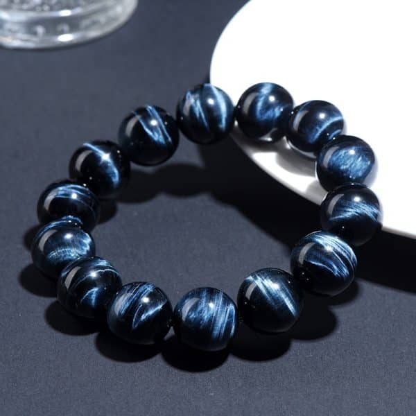 Tiger-eye Blue Bracelet Blue Tiger-shaped Stone Round Beads Sunny Stone Bracelet