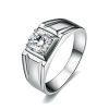 Fashionable And Novel Large Square Diamond Men's Ring