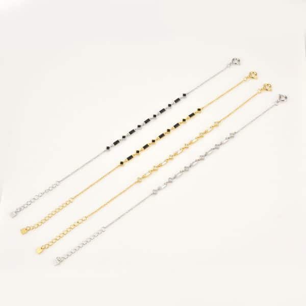 Rectangular Stone Stitching Simple Bracelet